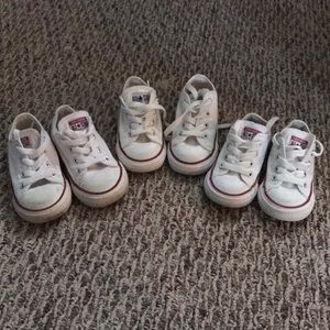 Little girls white converse